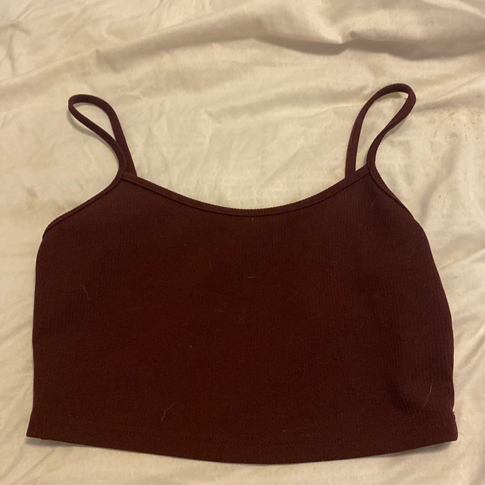 Shein crop top, size s, color: maroon/burgundy